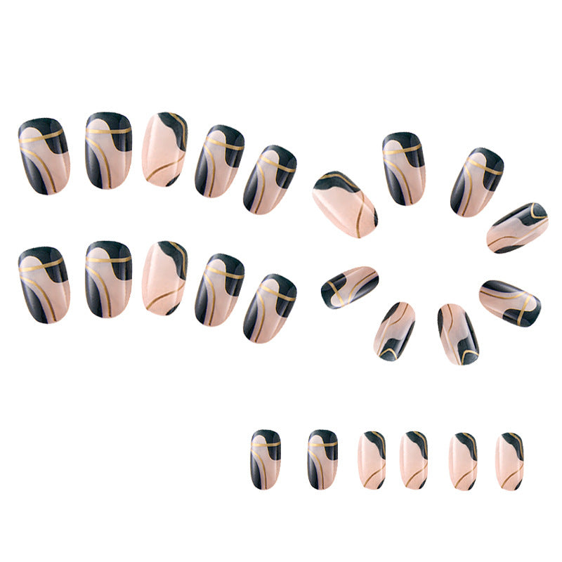 Wholesale Plastic Green French Gold Thread Nail Enhancement Patches
